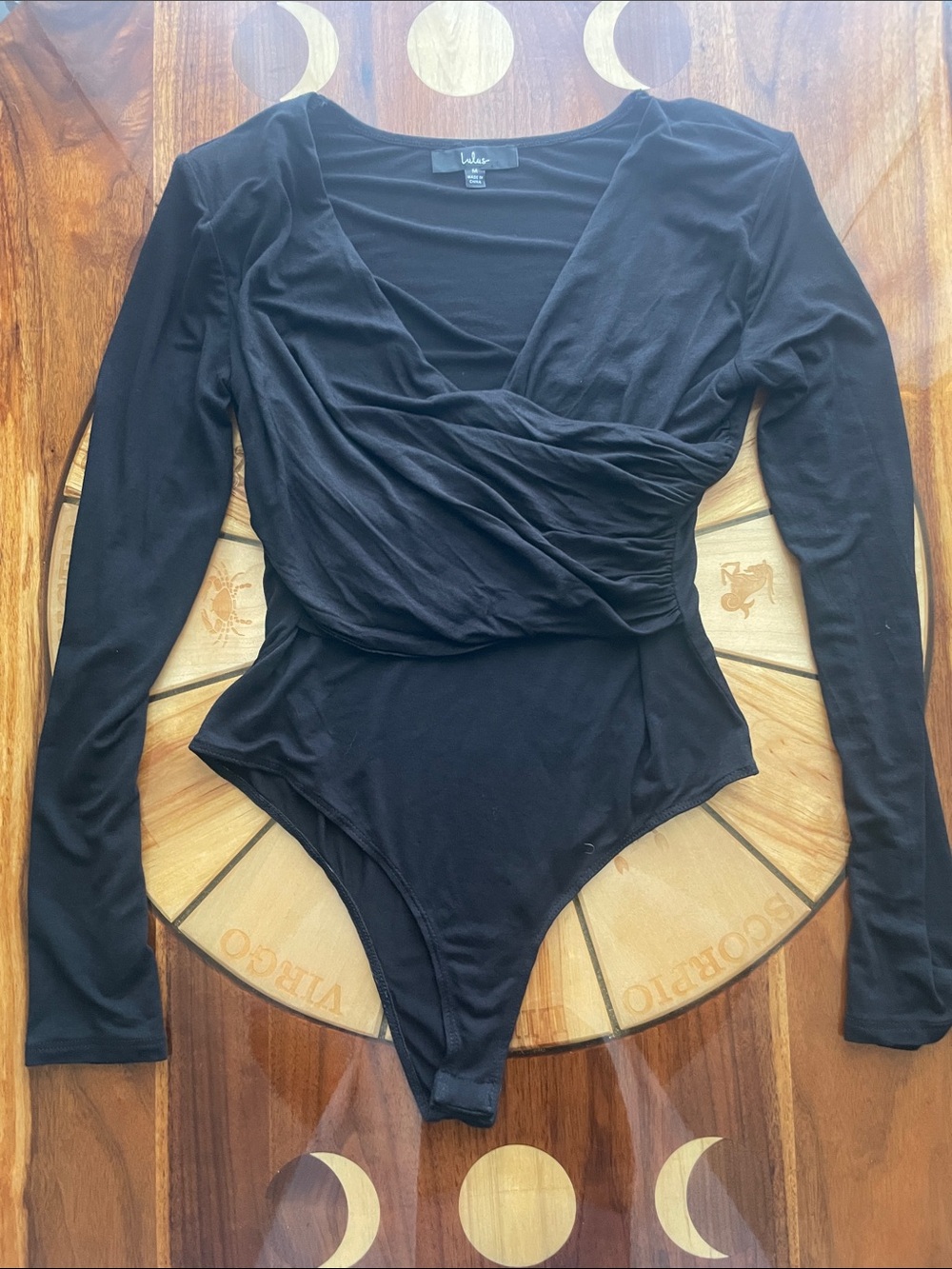 Draped Ruched Surplice Bodysuit Balletcore